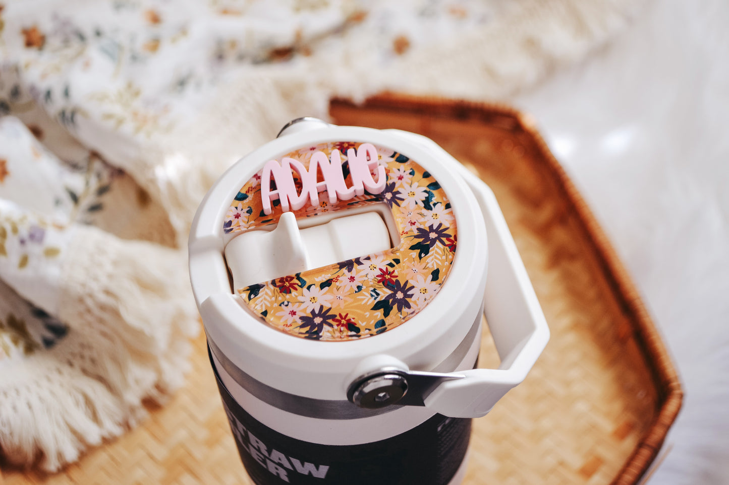 Summer Floral Stanley Iceflow Personalized Adhesive Tumbler Tag