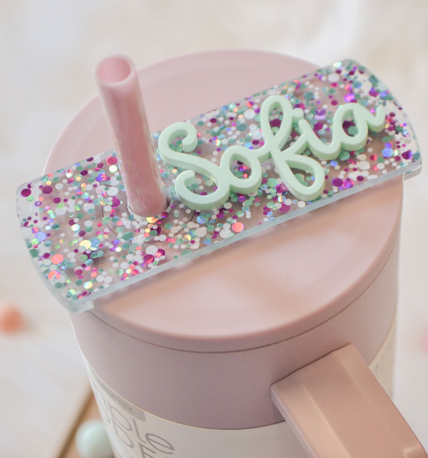 Simple Modern Confetti Personalized 40oz Tumbler Topper