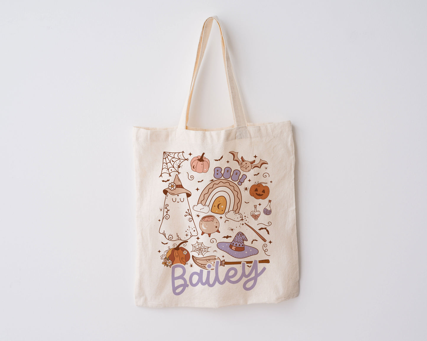 Boo Tote Bag, Halloween trick or treat tote bag, Custom Canvas Halloween Bag, Trick or Treat Name Tote, Personalized Gifts for Halloween