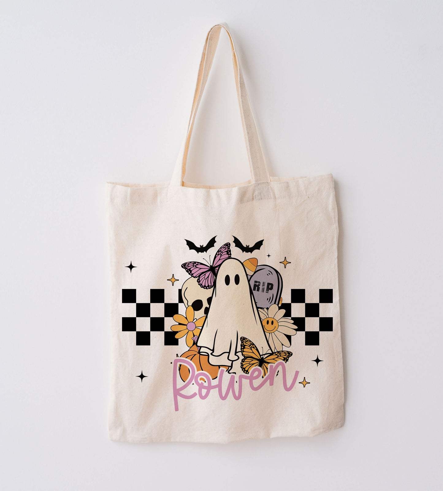 Halloween trick or treat tote bag, Boo Tote Bag, Custom Canvas Halloween Bag, Trick or Treat Name Tote, Personalized Gifts for Halloween