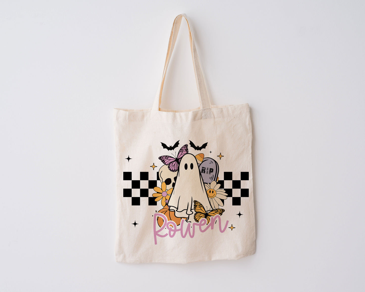 Halloween trick or treat tote bag, Boo Tote Bag, Custom Canvas Halloween Bag, Trick or Treat Name Tote, Personalized Gifts for Halloween