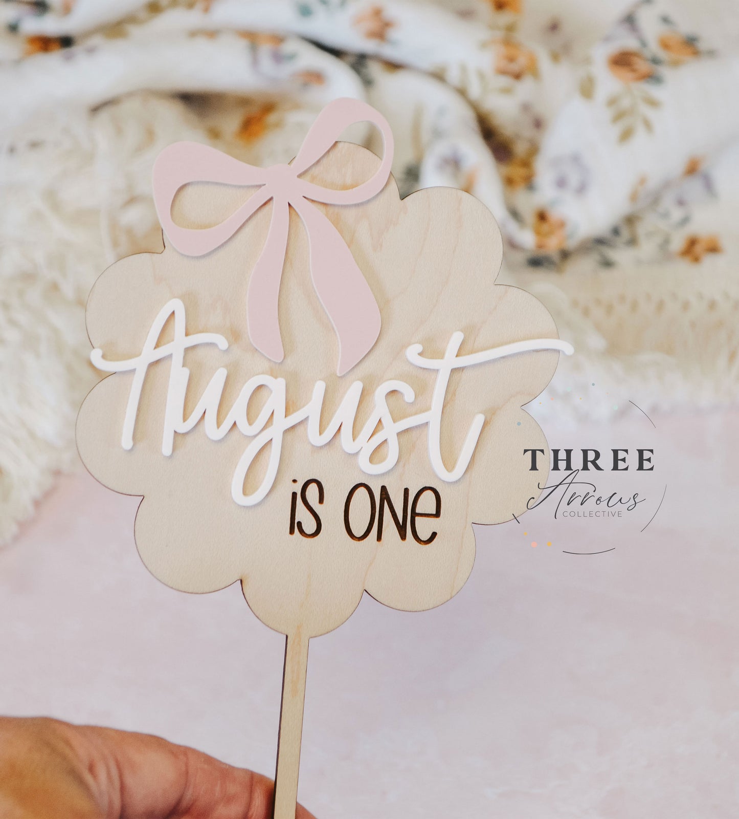 Coquette Bow Cake Topper, 1st Birthday Smash Cake Decorations, Coquette birthday, Wooden Bow Name Cake Topper, Acrylic Name Topper