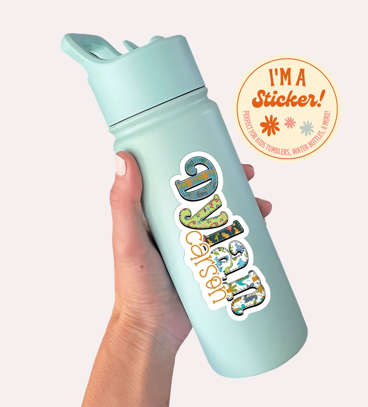 Dinosaur Personalized Name Stickers