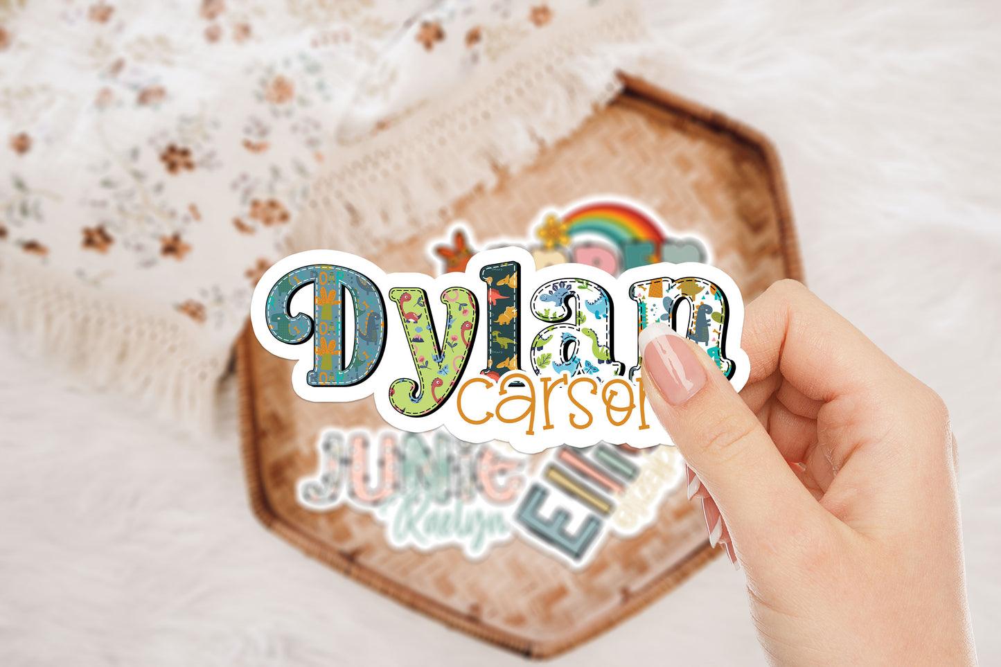 Dinosaur Personalized Name Stickers