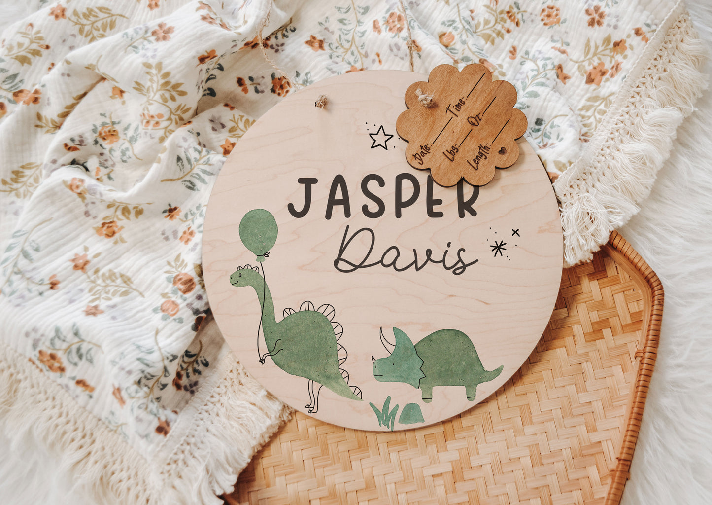 Dinosaur Hospital Door Hanger, Hospital Name Sign, Boy Door Hanger, Baby Doorhanger, Nursery Name Sign, Newborn Birth Stats, Shower Gift