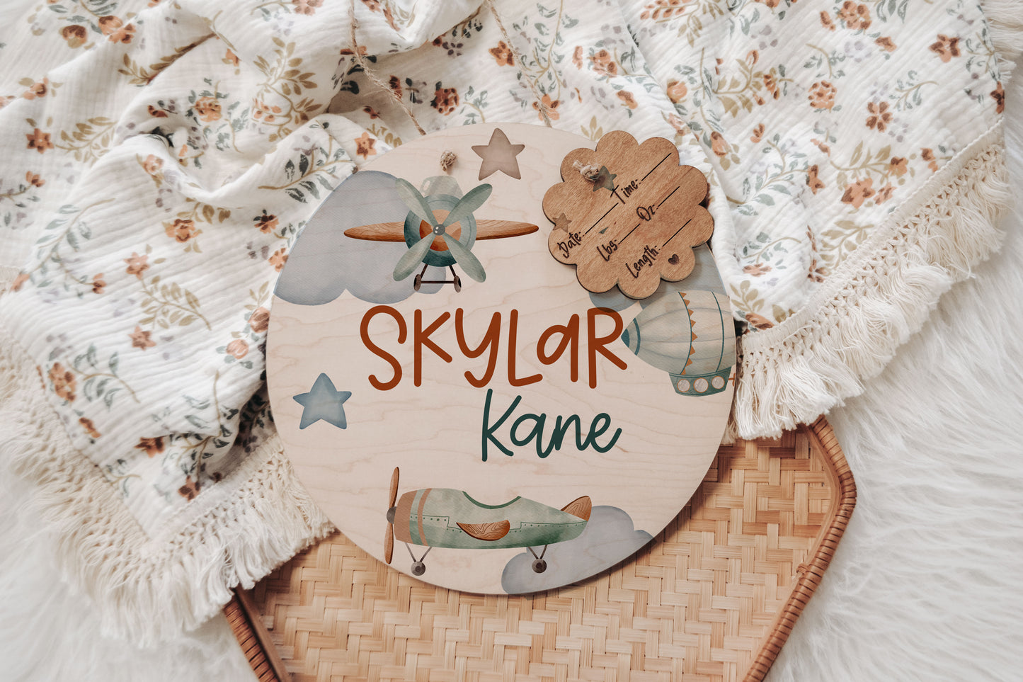 Hospital Name Sign, Door Hanger Boy, Airplanes Baby Doorhanger, Airplanes Nursery Name Sign, Birth Stats Newborn Announcement, Shower Gift