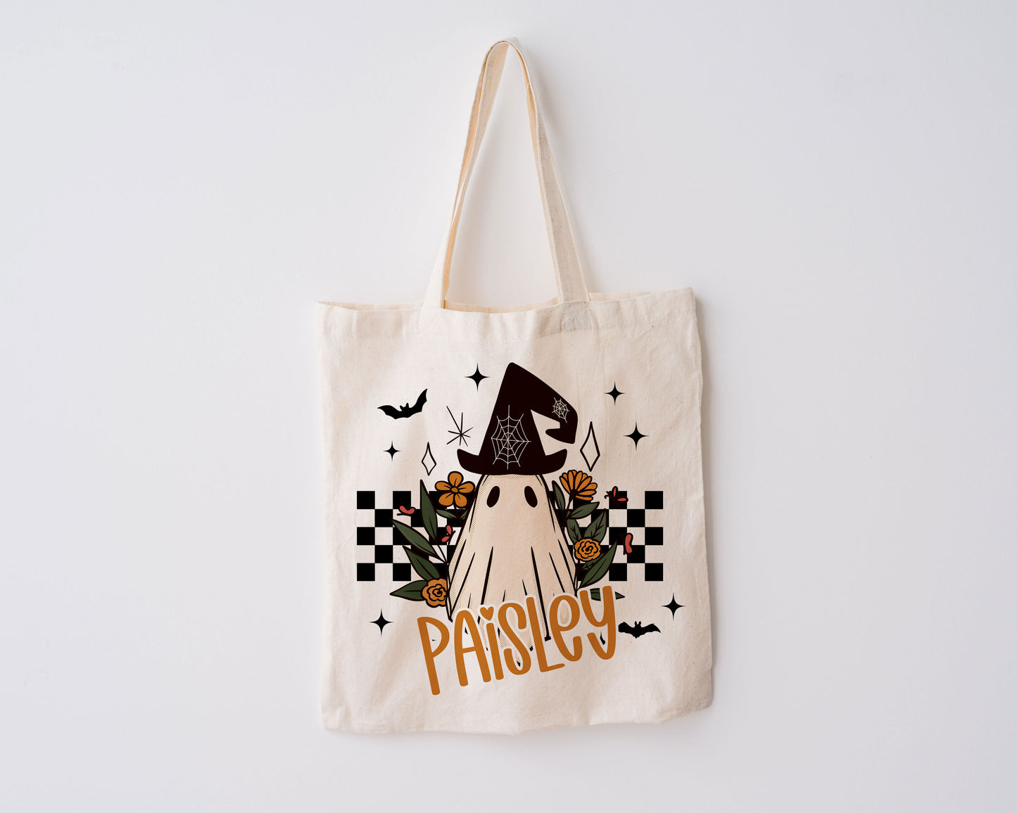 Boo Tote Bag, Halloween trick or treat tote bag, Custom Canvas Halloween Bag, Trick or Treat Name Tote, Personalized Gifts for Halloween