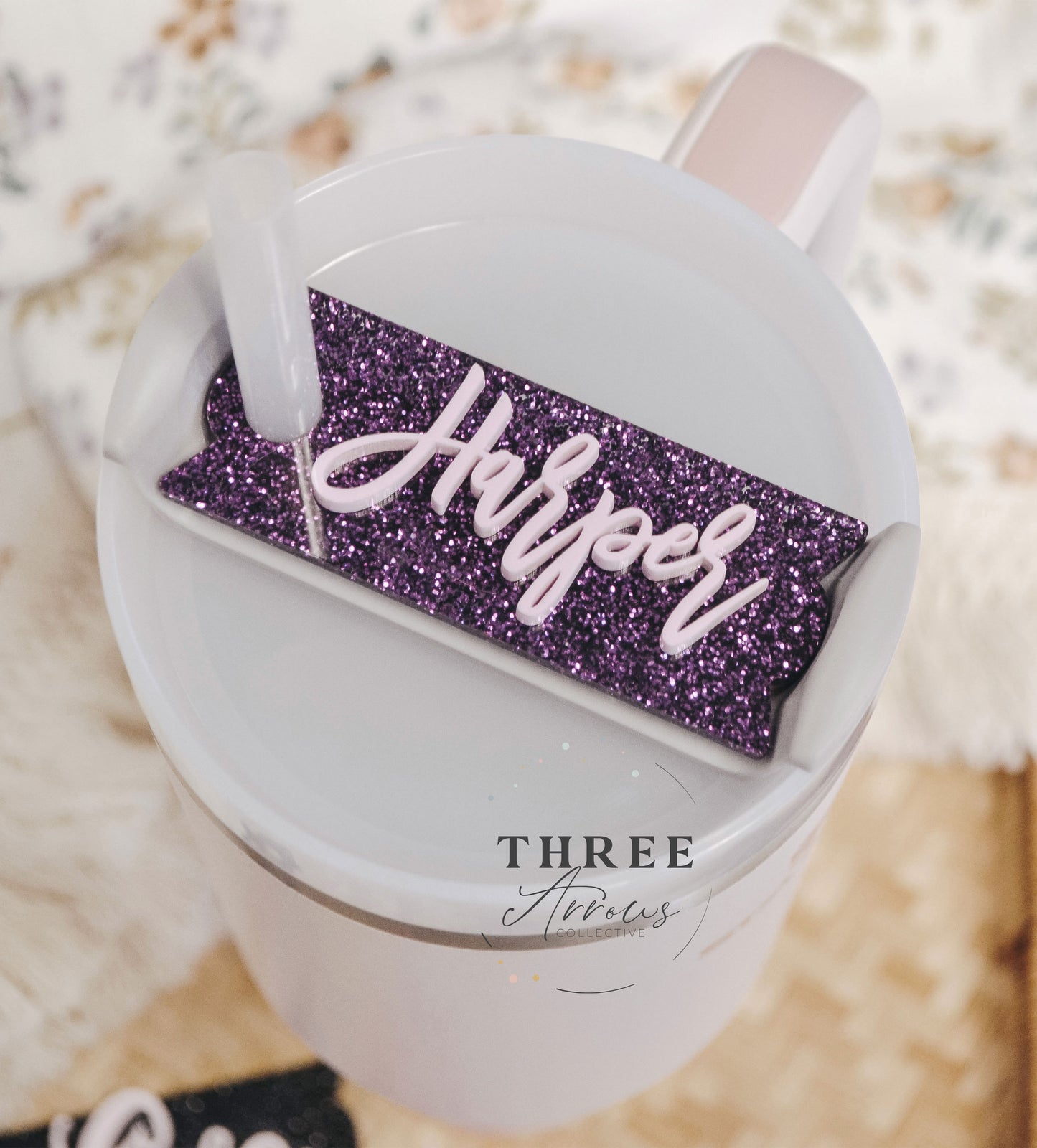 Stanley Tumbler Personalized Glitter Name Tags