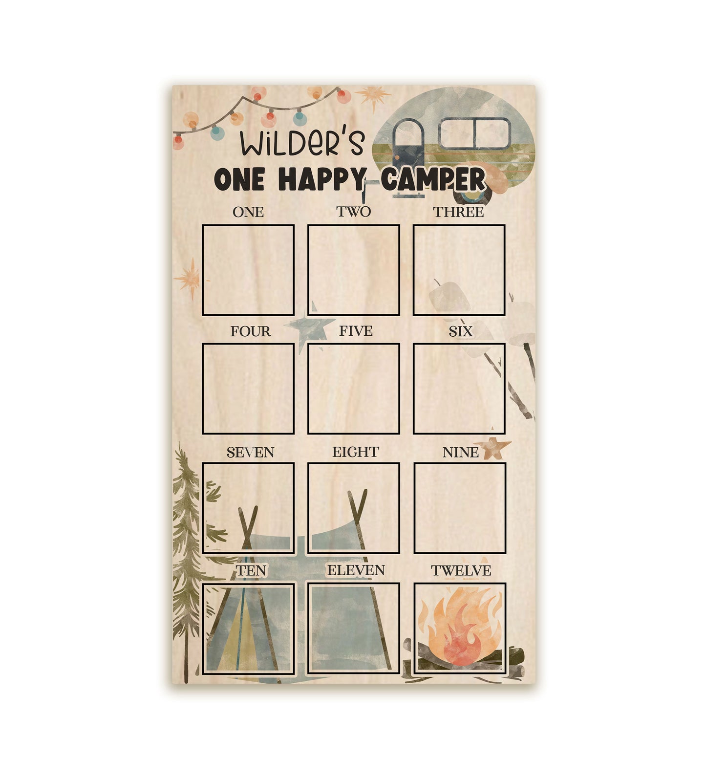 Happy Camper First Year Photo Board