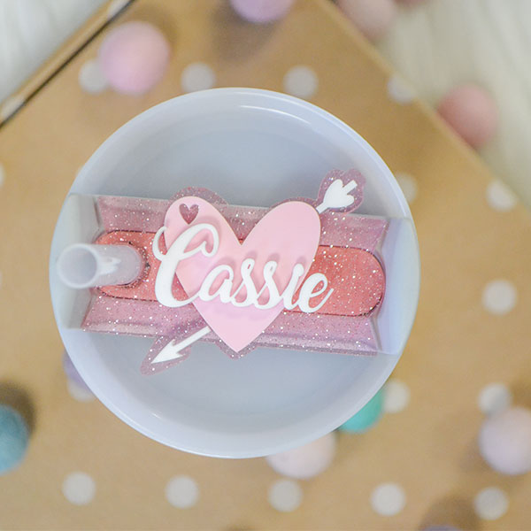 Stanley Tumbler Heart Tumbler Name Plate Acrylic