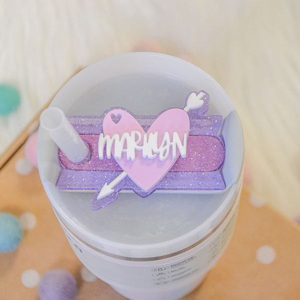 Stanley Tumbler Heart Tumbler Name Plate Acrylic