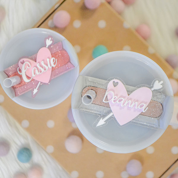 Stanley Tumbler Heart Tumbler Name Plate Acrylic