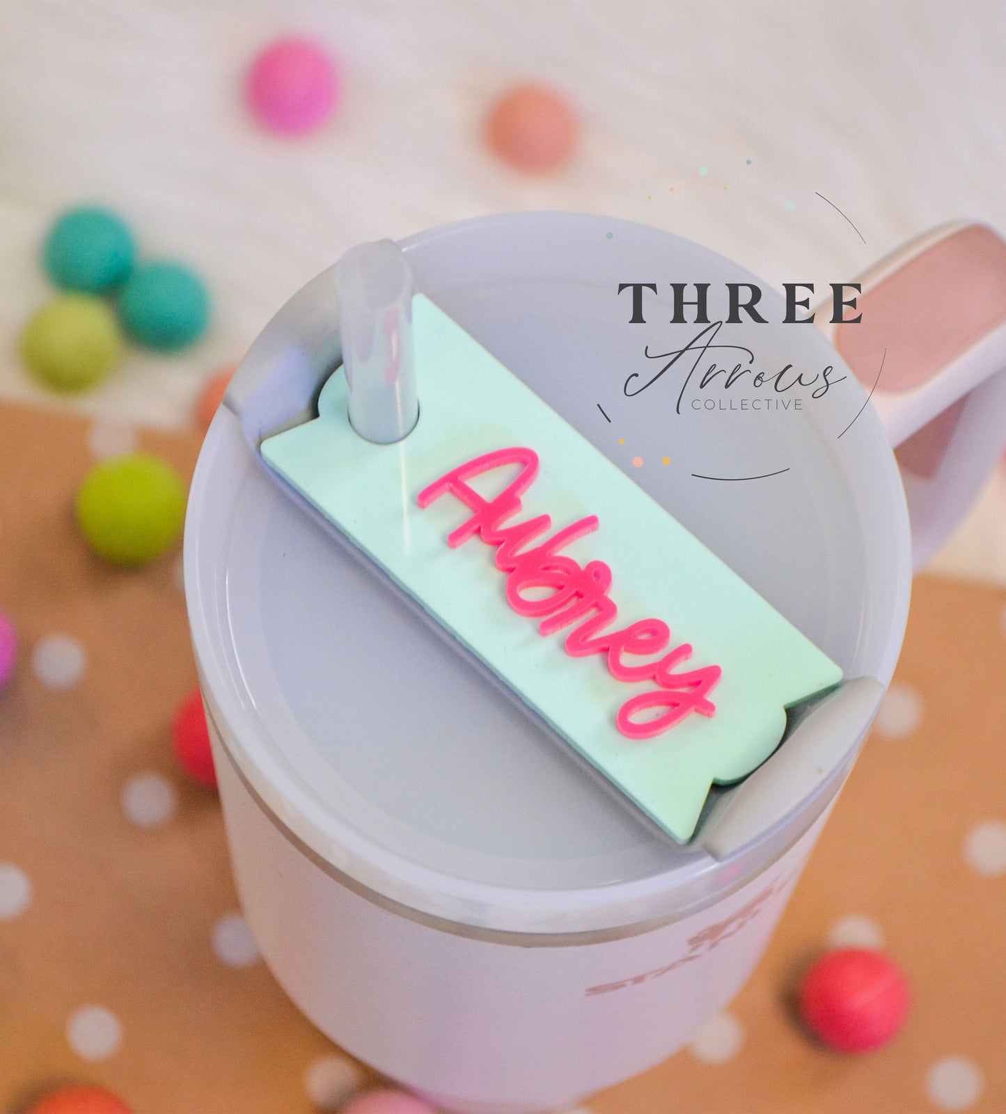 Electric Pink! Personalized Stanley Tumbler Name Plate Acrylic