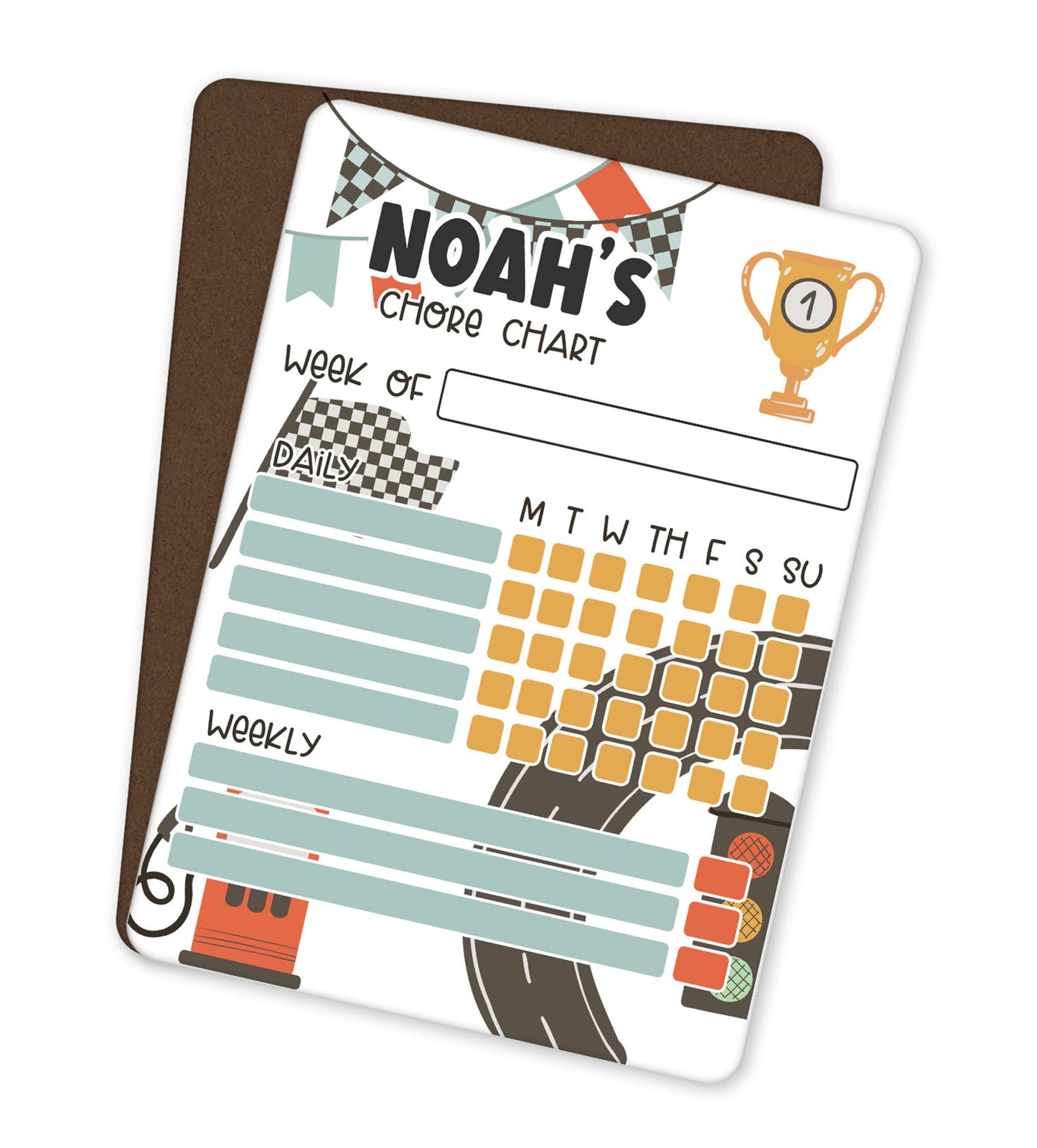 Racing Personalized Dry Erase Chore Chart