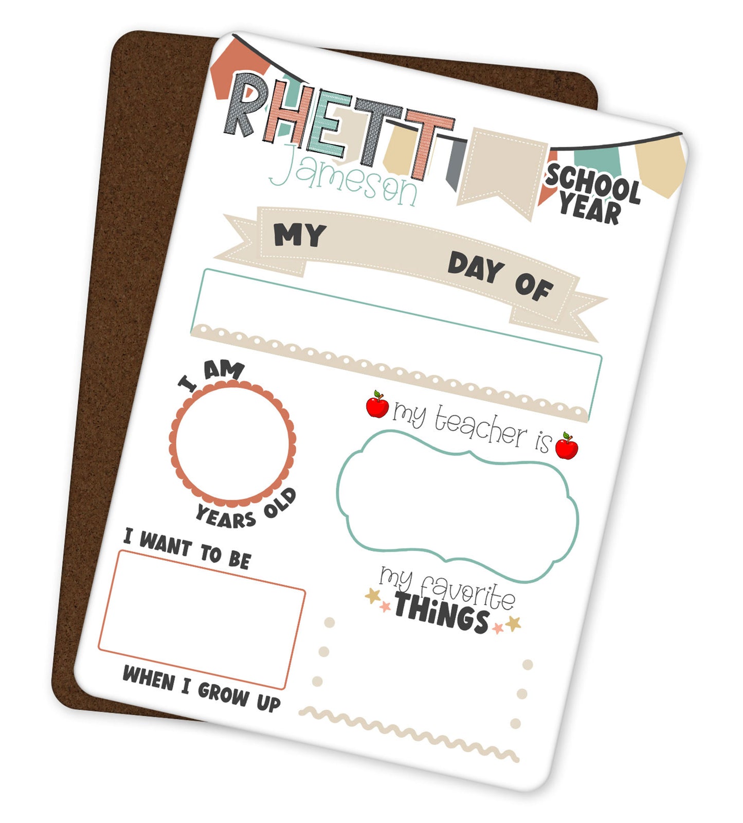 Reusable First Day of School Sign Dry Erase