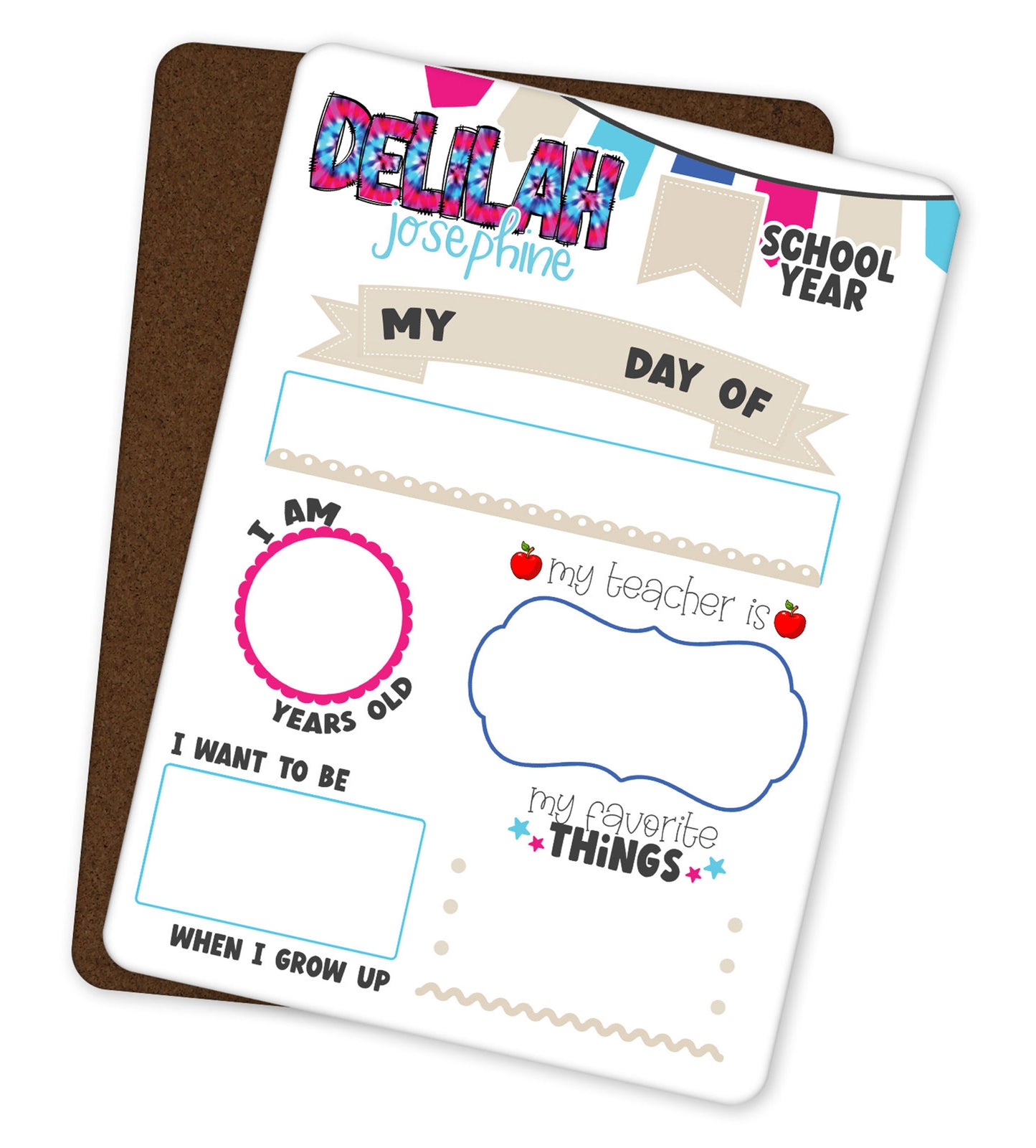 First Day of School Sign Reusable Dry Erase