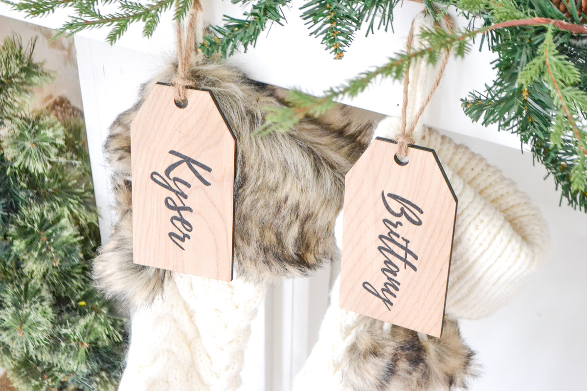 Initial Personalized Stocking Tags – Three Arrows Co.