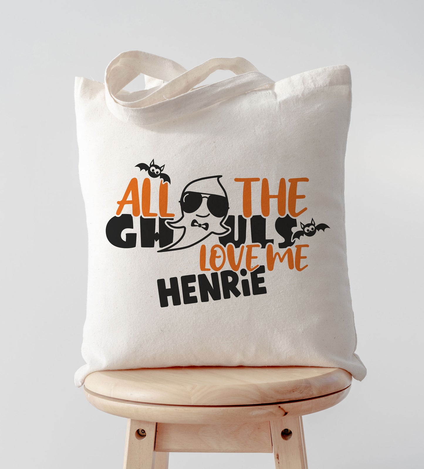 All the Ghouls Love Me Custom Name Halloween Trick or Treat Bag