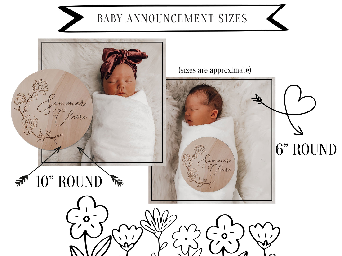 Highland Cow Daisy- Baby Name Birth Announcement Sign