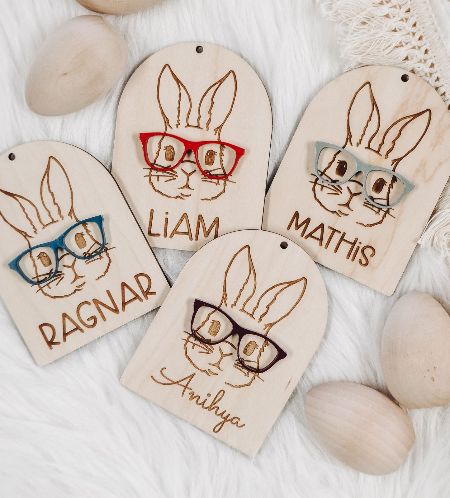 Bunny With Glasses Easter Tag