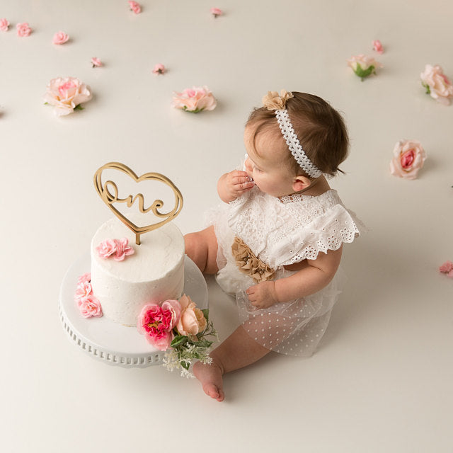 Heart First Birthday Cake Topper