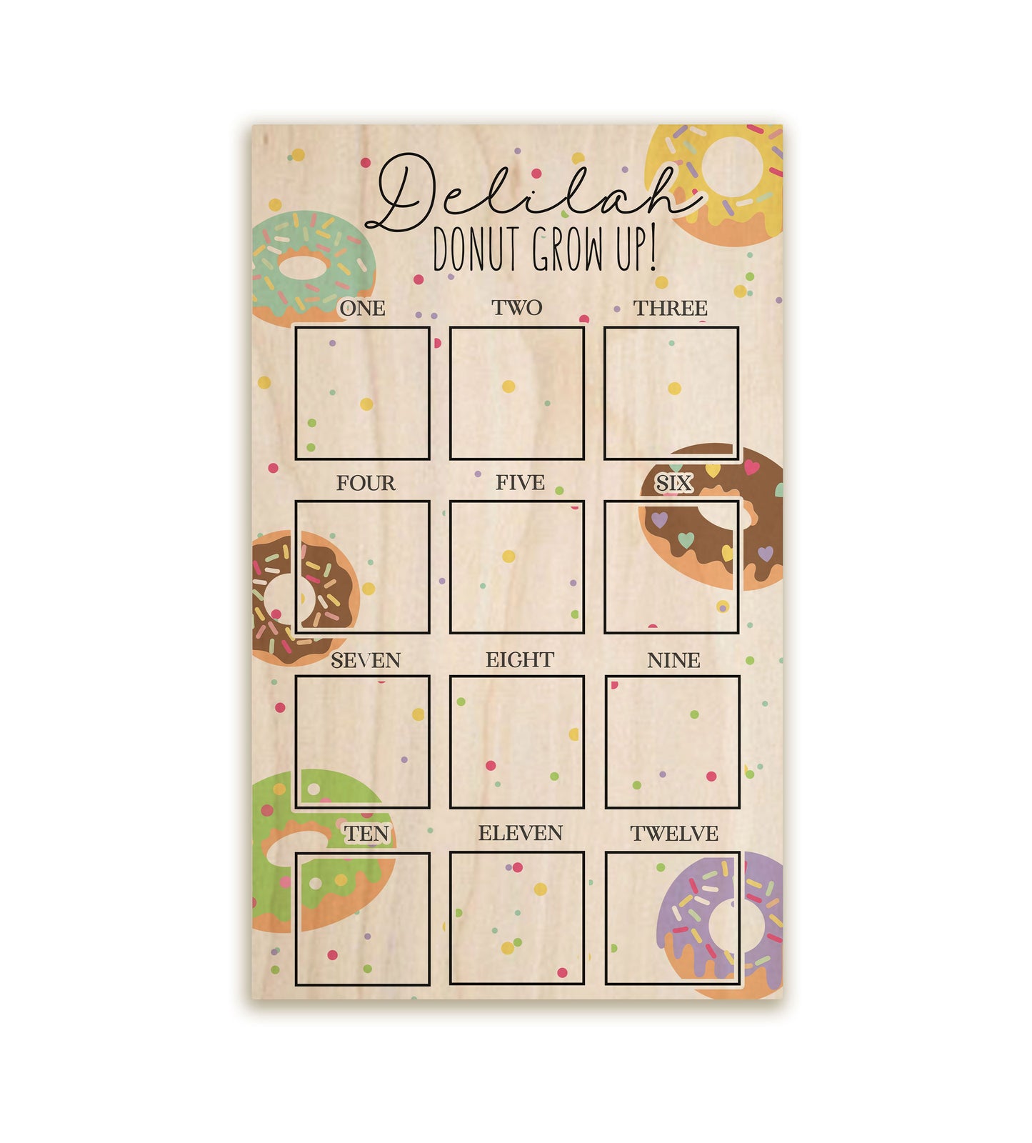 Donut Grow Up First Year Photo Board