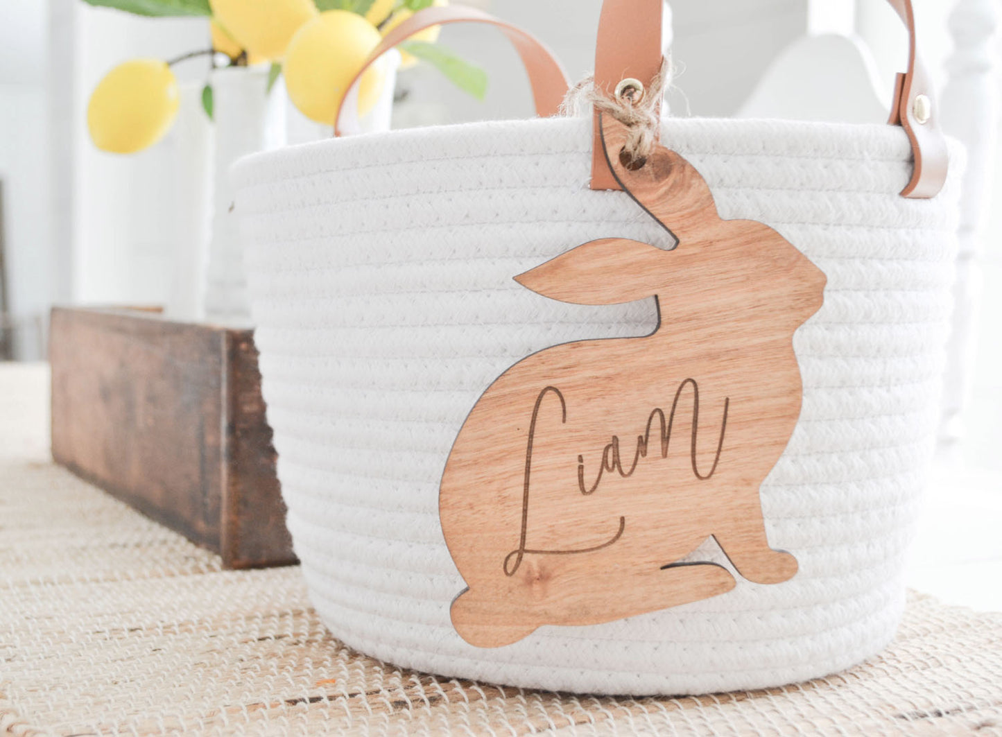 Personalized Wood Bunny Tag