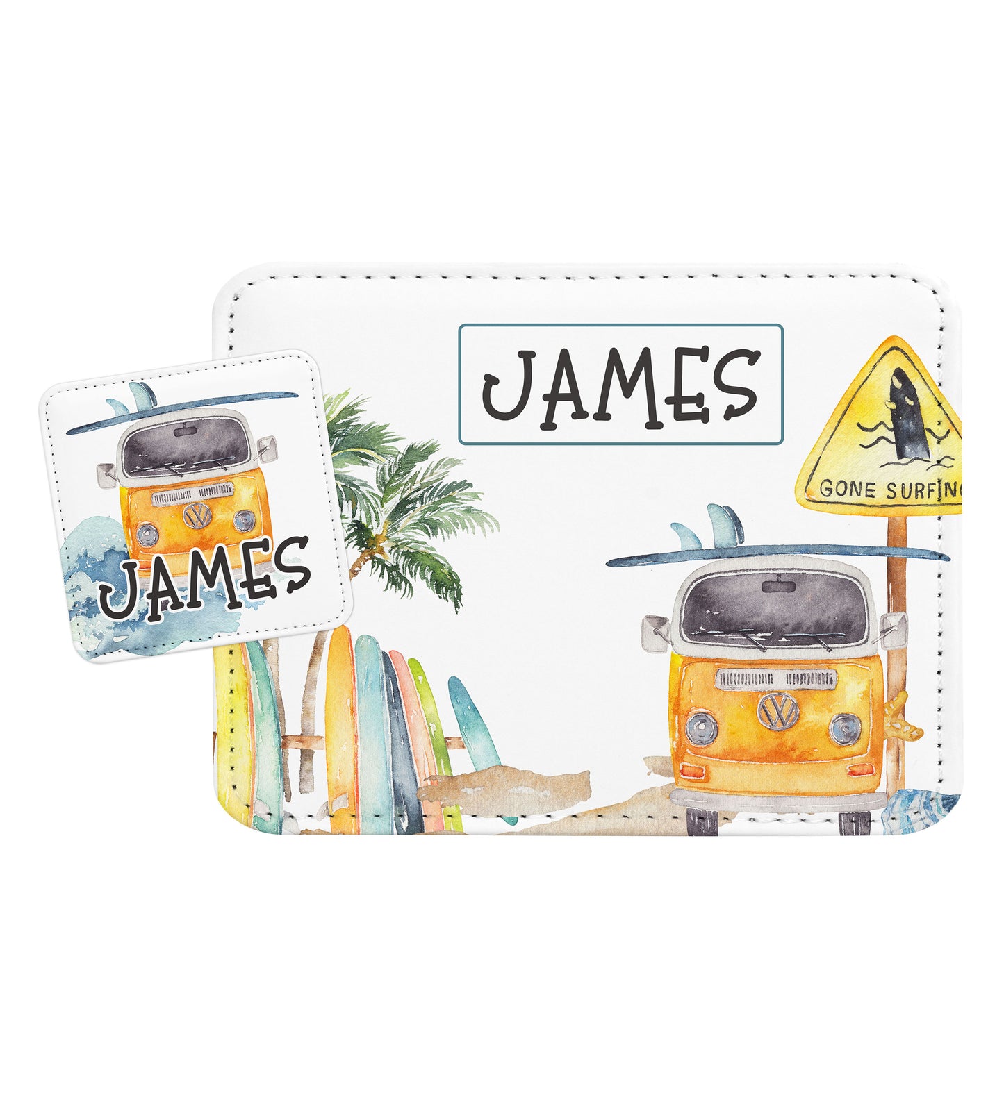 Gone Surfing Personalized Placemat Coaster Set