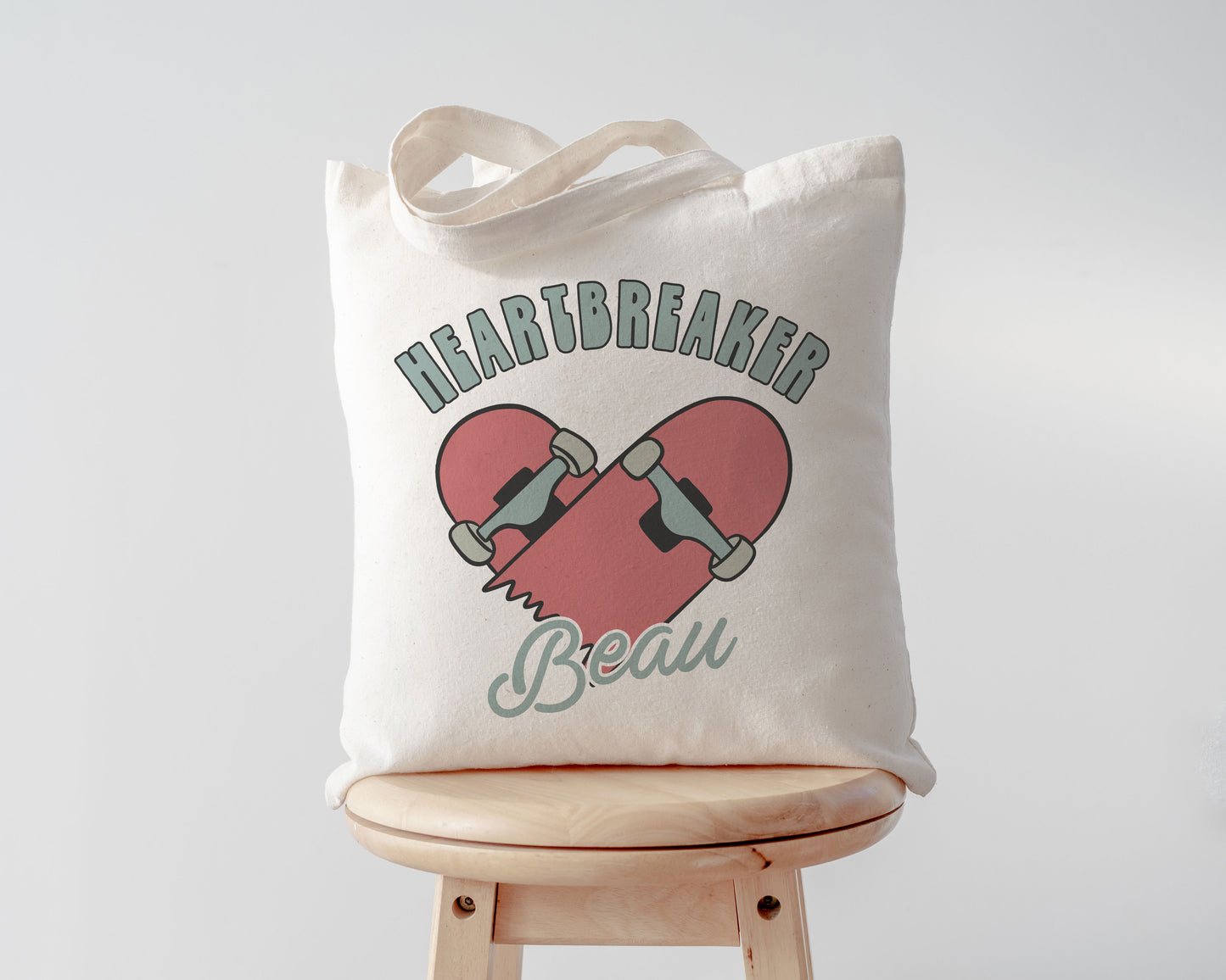 Skateboard Heartbreaker Heart Personalized Valentine Tote