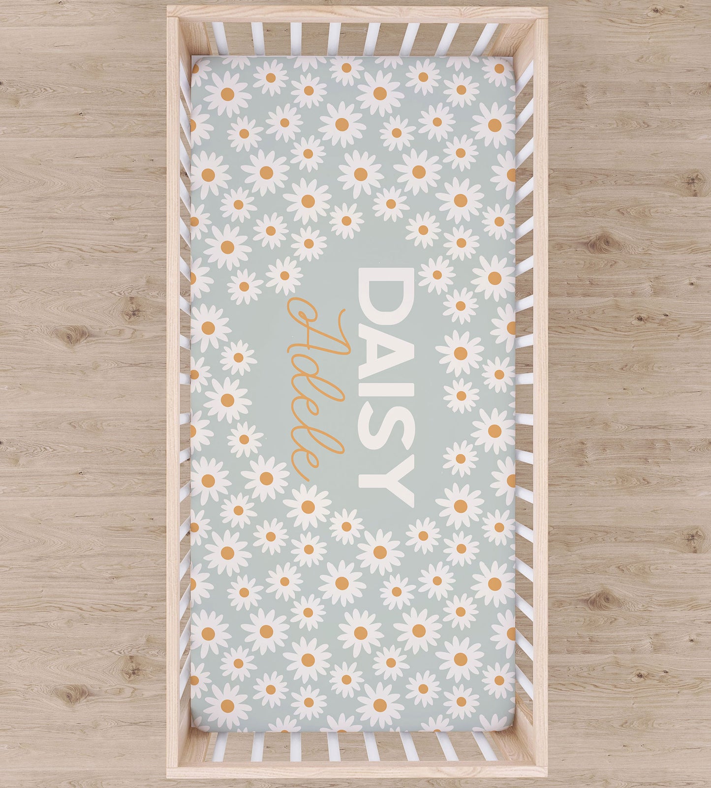 Retro Daisy Floral Crib Sheet