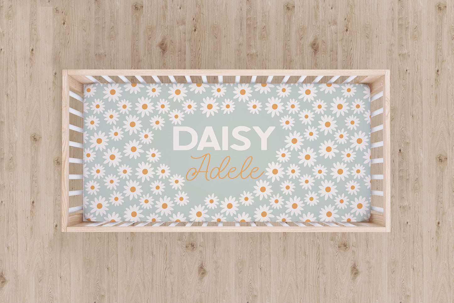 Retro Daisy Floral Crib Sheet