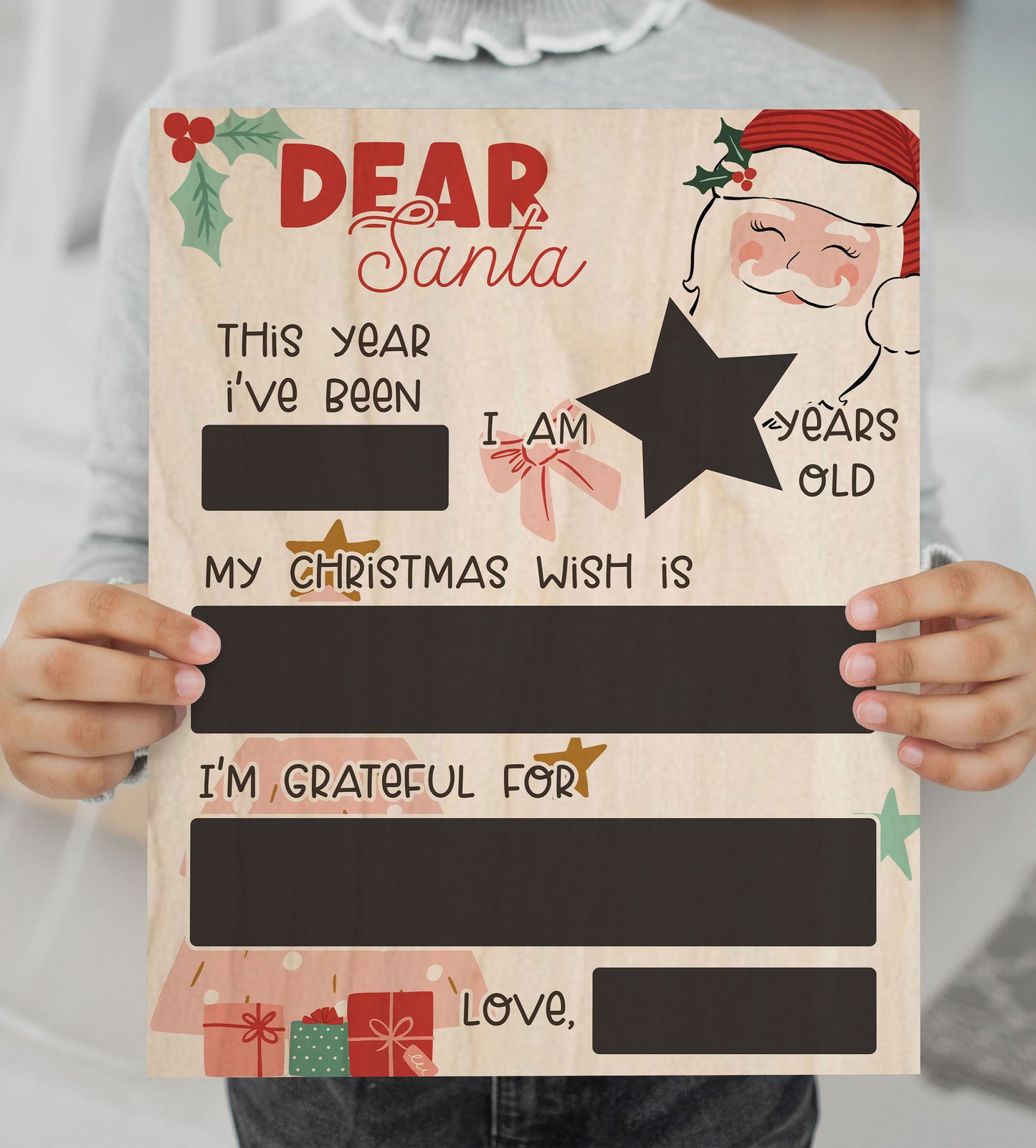 Dear Santa Board Holly