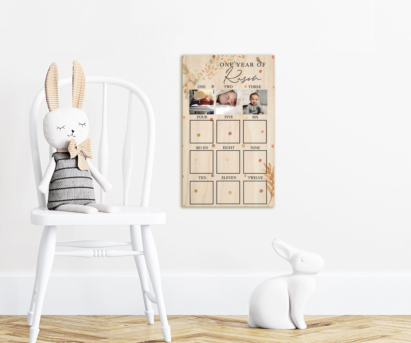 Woodland Bunny 1st Year Picture Board