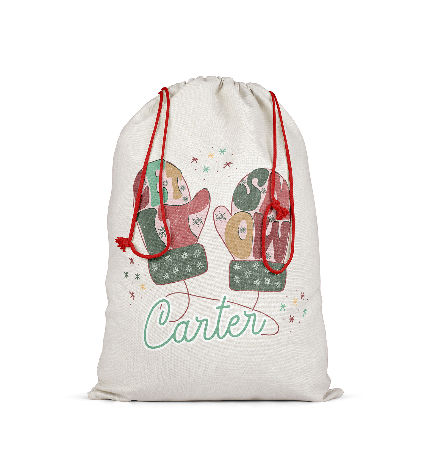 Drawstring Santa Sacks Personalized Christmas Gift Bag