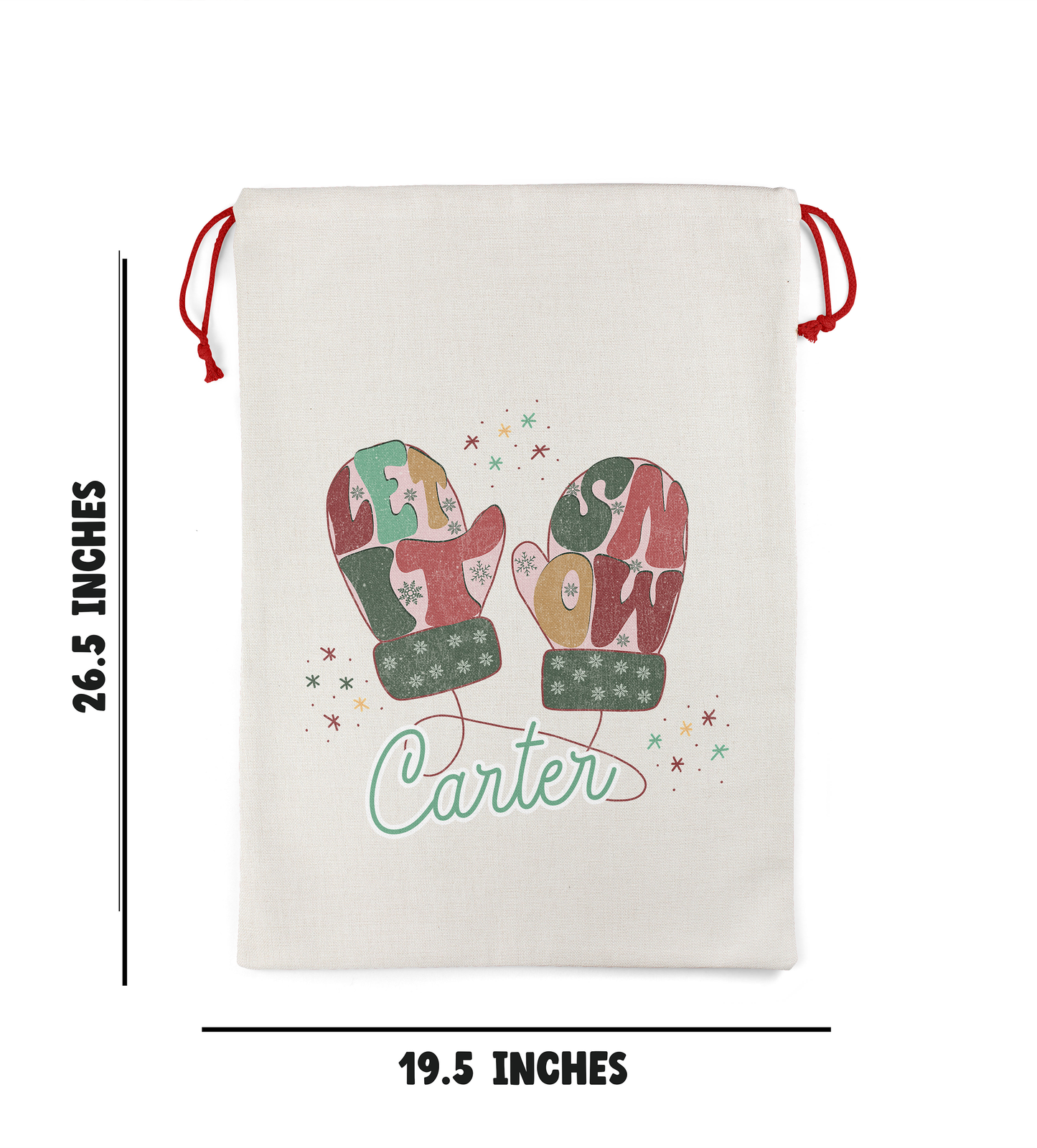 Drawstring Santa Sacks Personalized Christmas Gift Bag