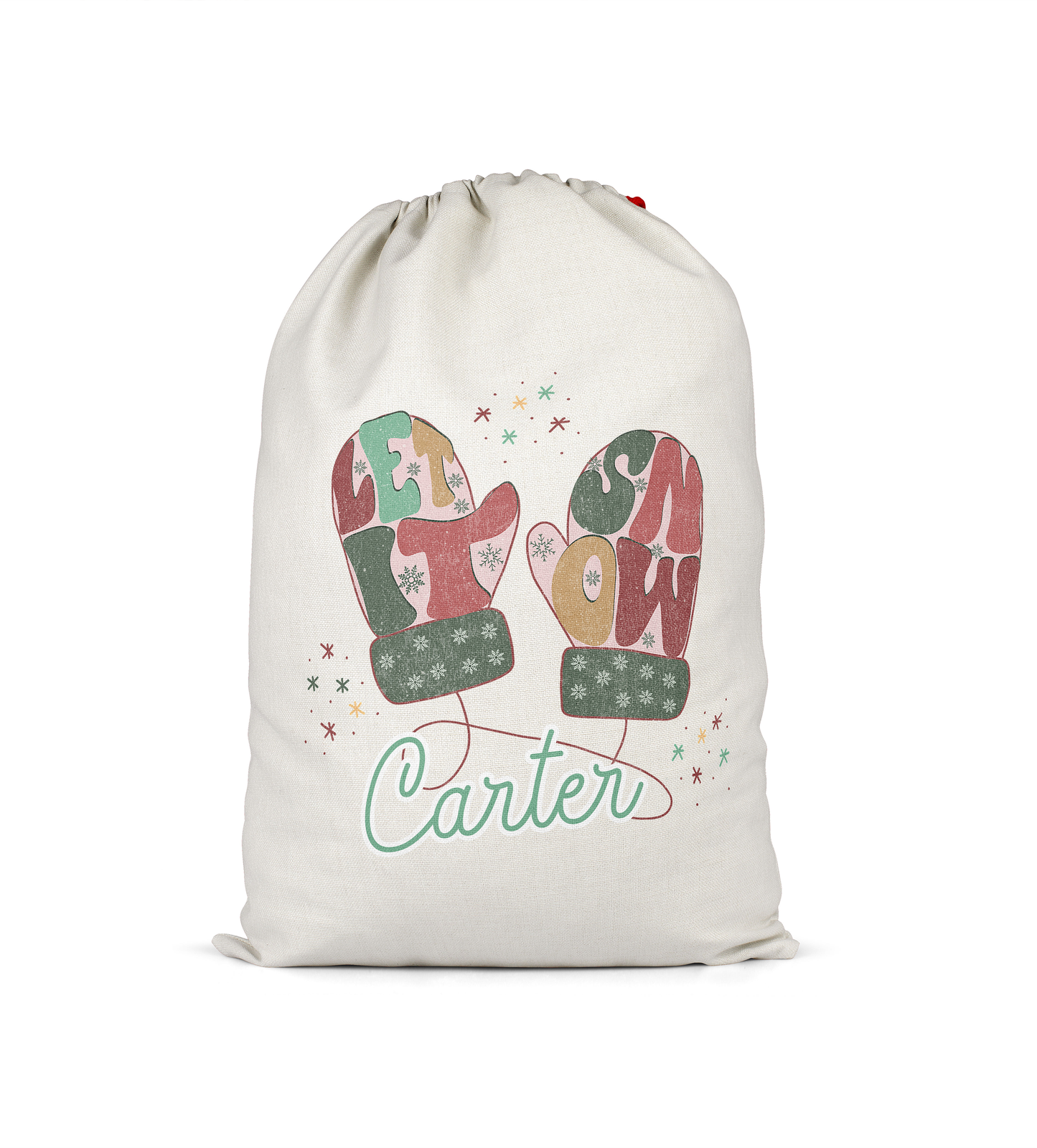 Drawstring Santa Sacks Personalized Christmas Gift Bag