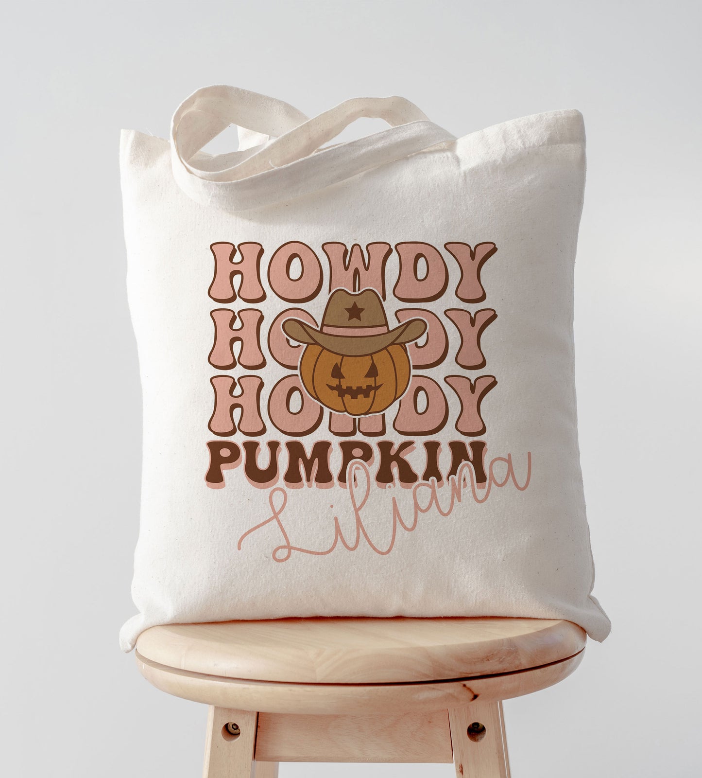 Howdy Pumpkin Name Halloween Trick or Treat Bag