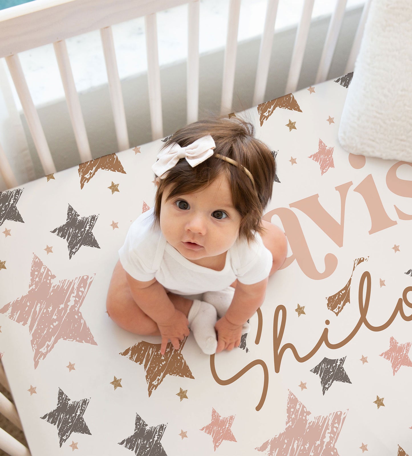 Mavis Collection -Boho Stars Personalized Crib Sheet