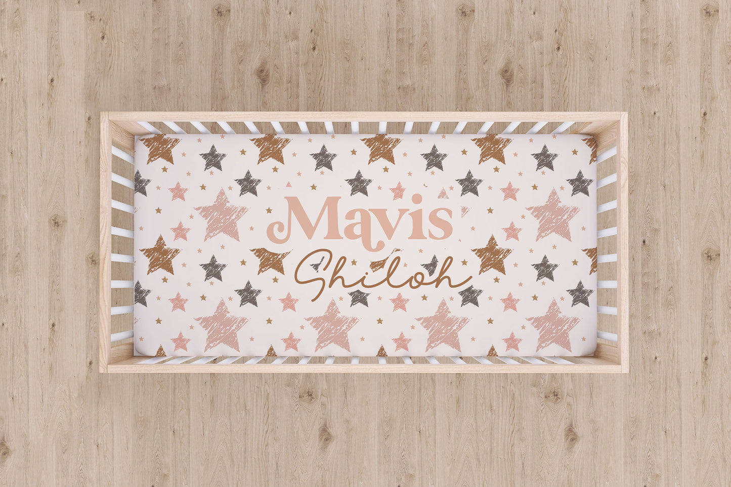 Mavis Collection -Boho Stars Personalized Crib Sheet