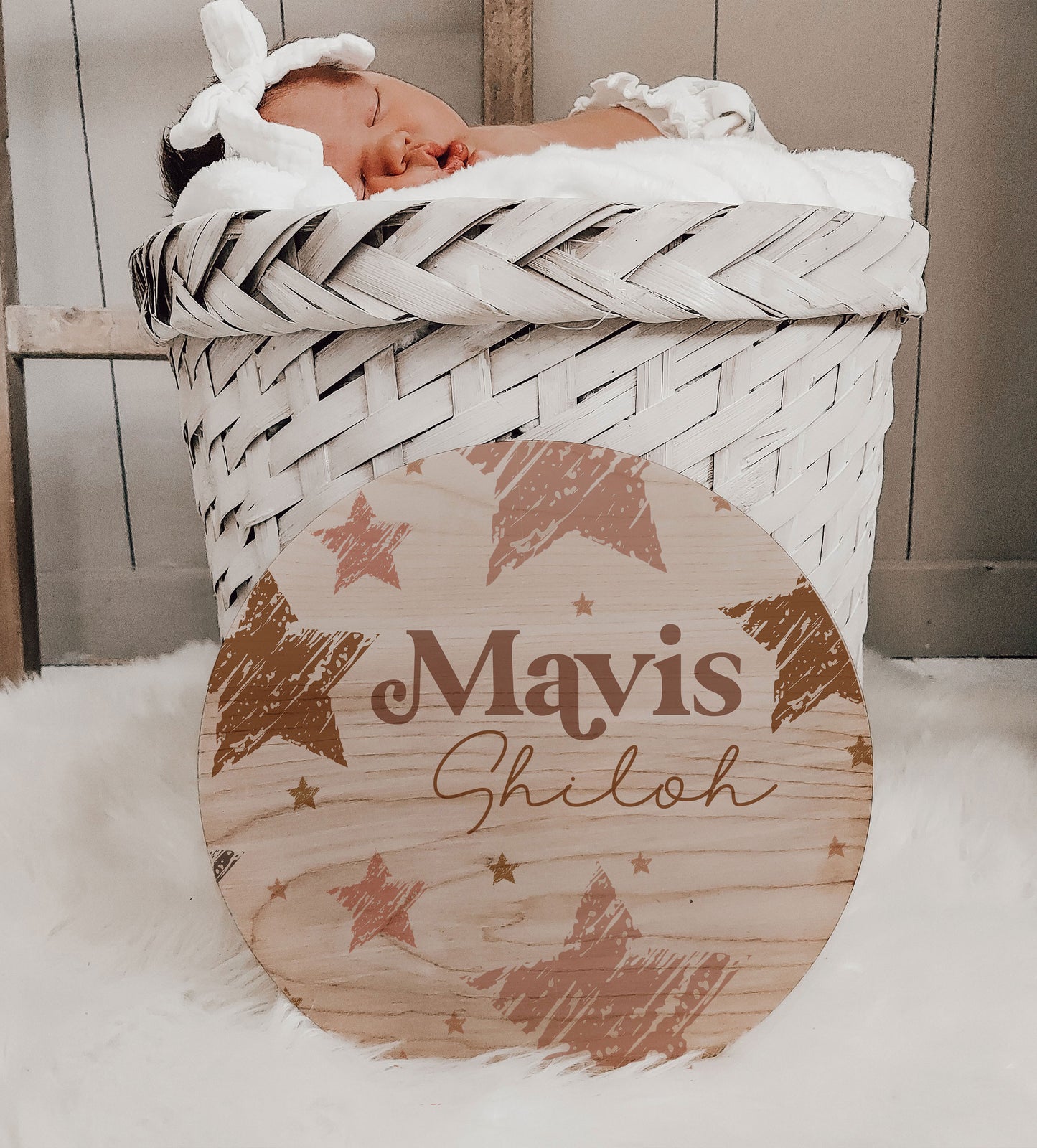 Boho Stars Birth Stats Name Announcement Sign