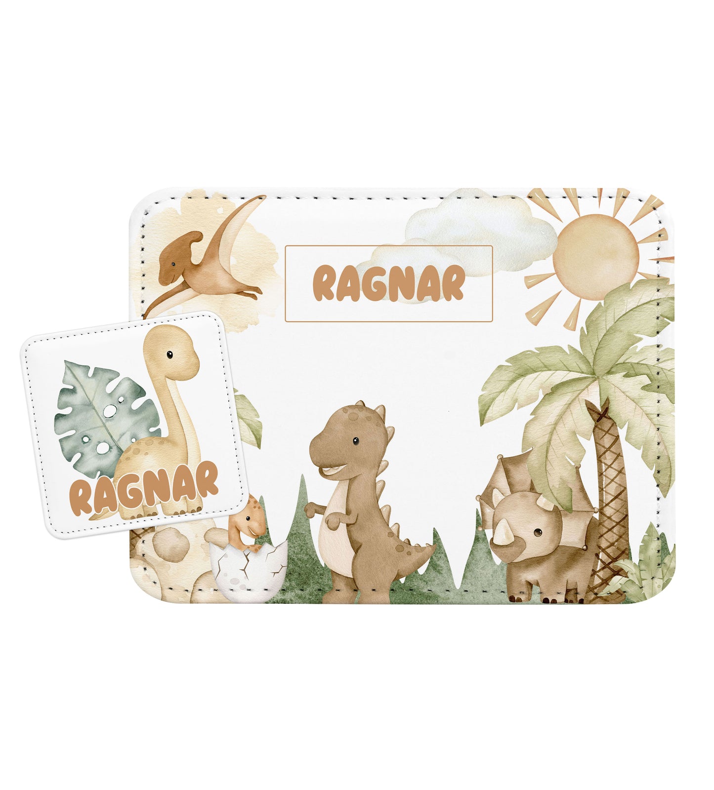Dinosaur Personalized Placemat Coaster Set