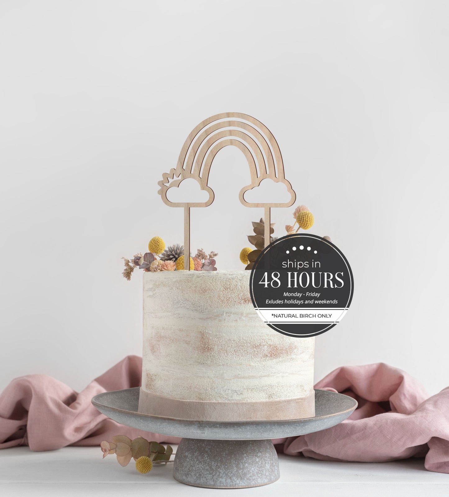 Rainbow Event Birthday Cake Topper