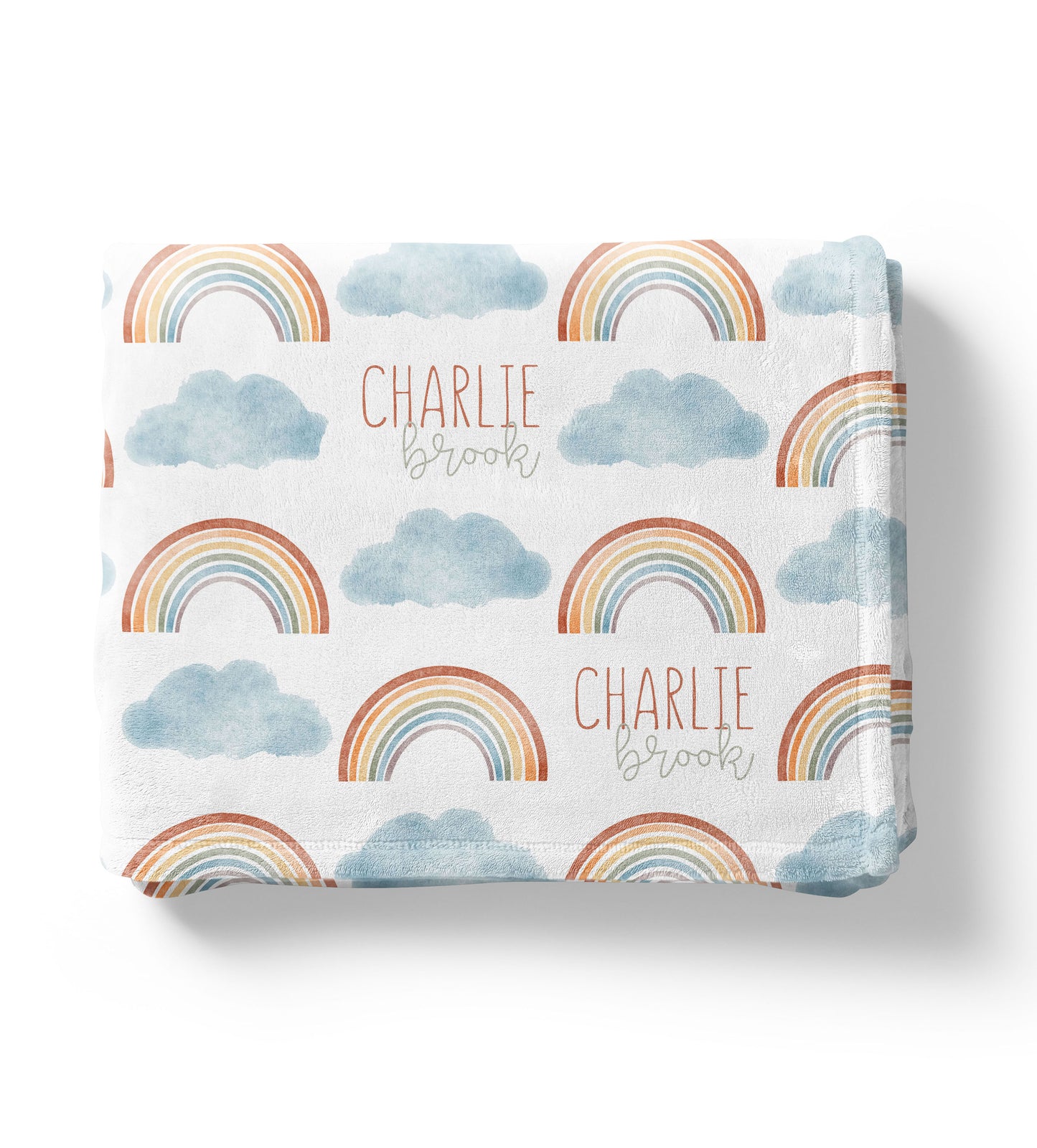 Rainbow Clouds- Minky Blanket