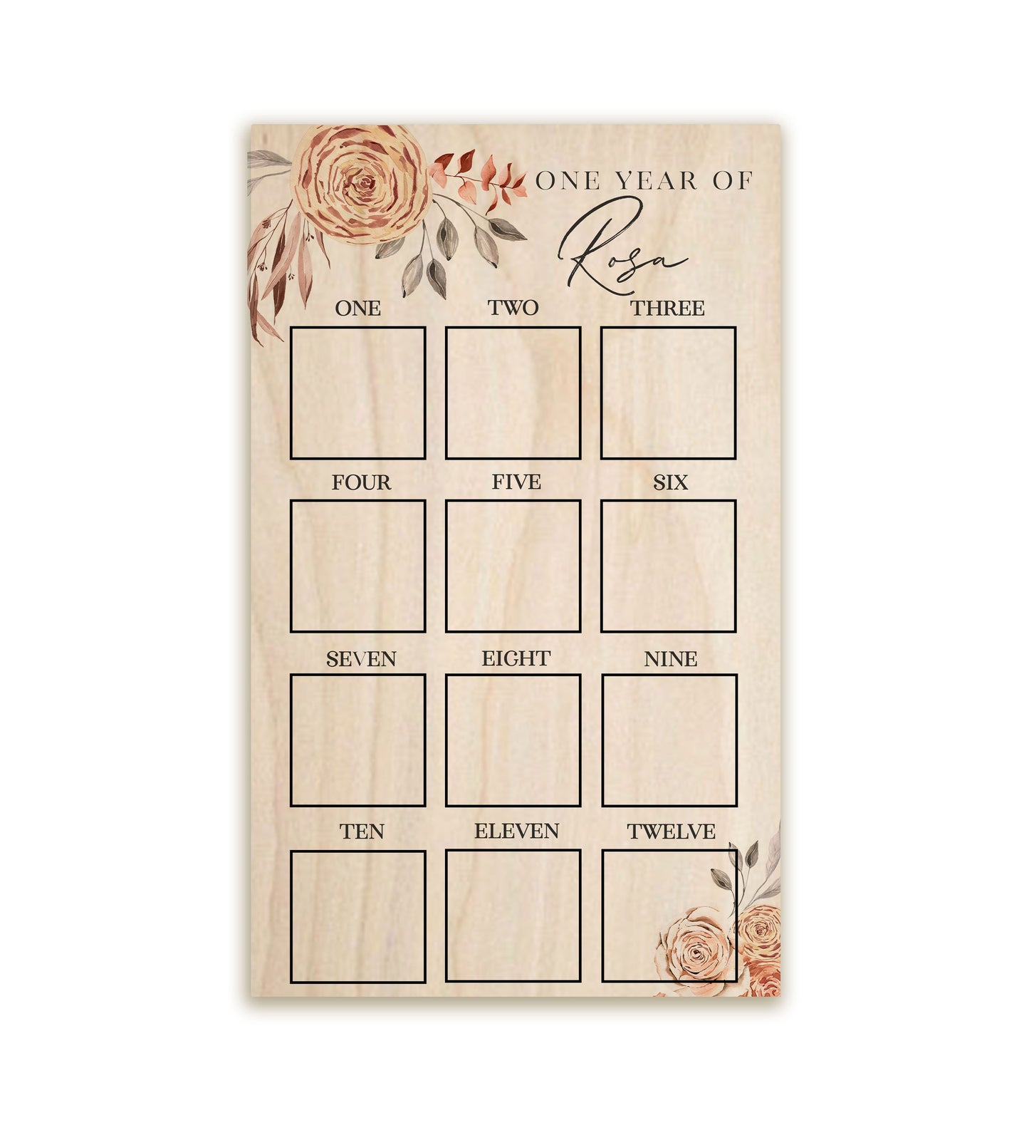 Vintage Roses First Year Photo Board