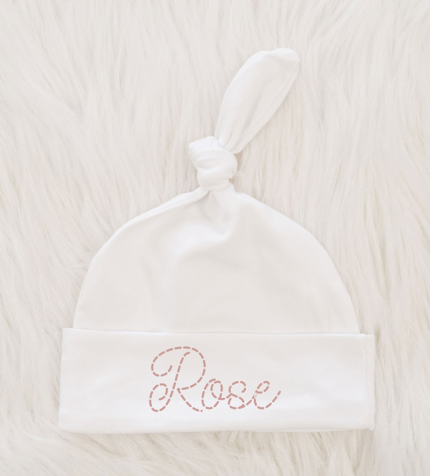 Custom Baby Name Faux Stitch Knotted Hat