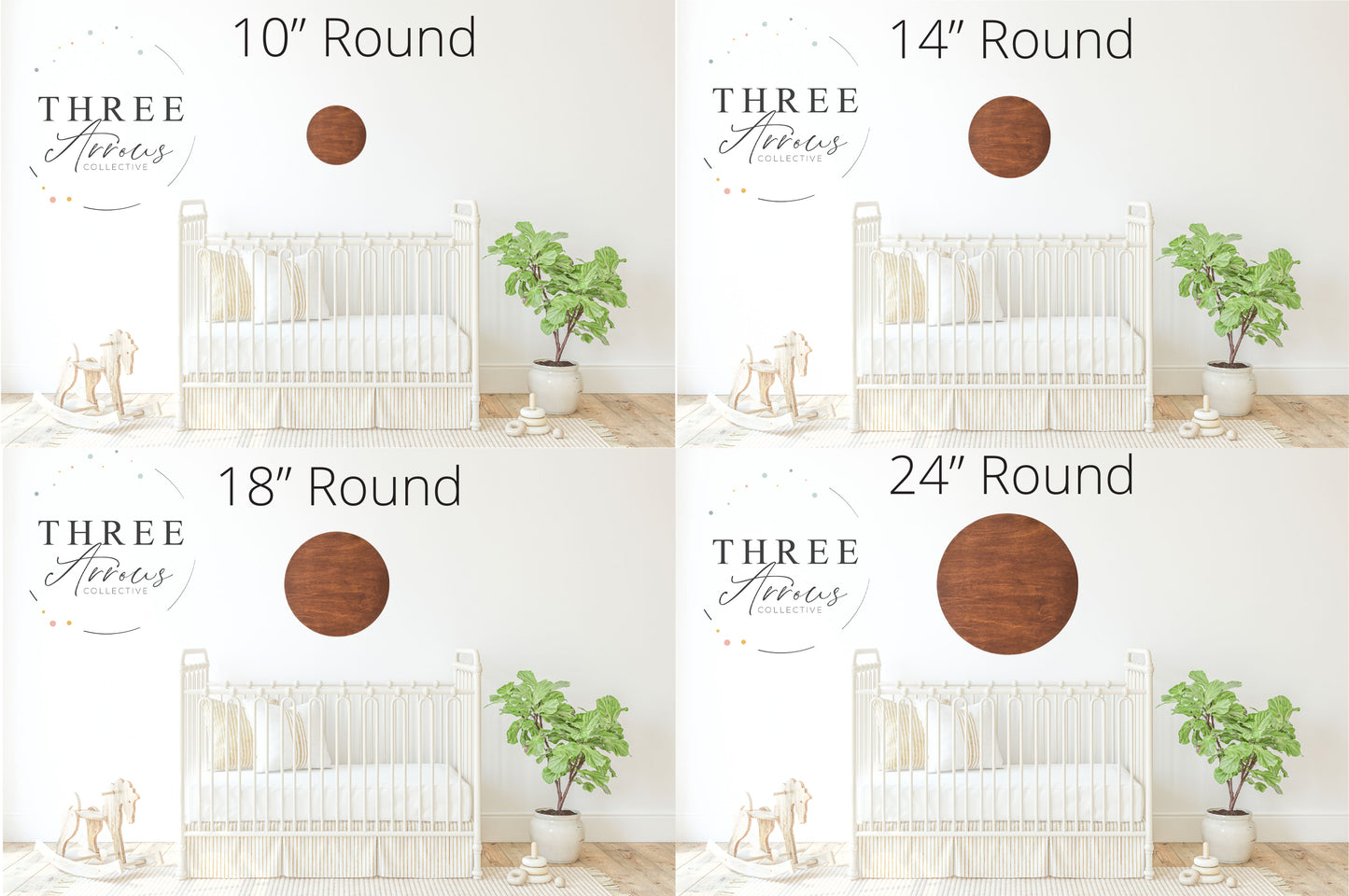 Wooden Retro Flower Engraved Nursery Sign
