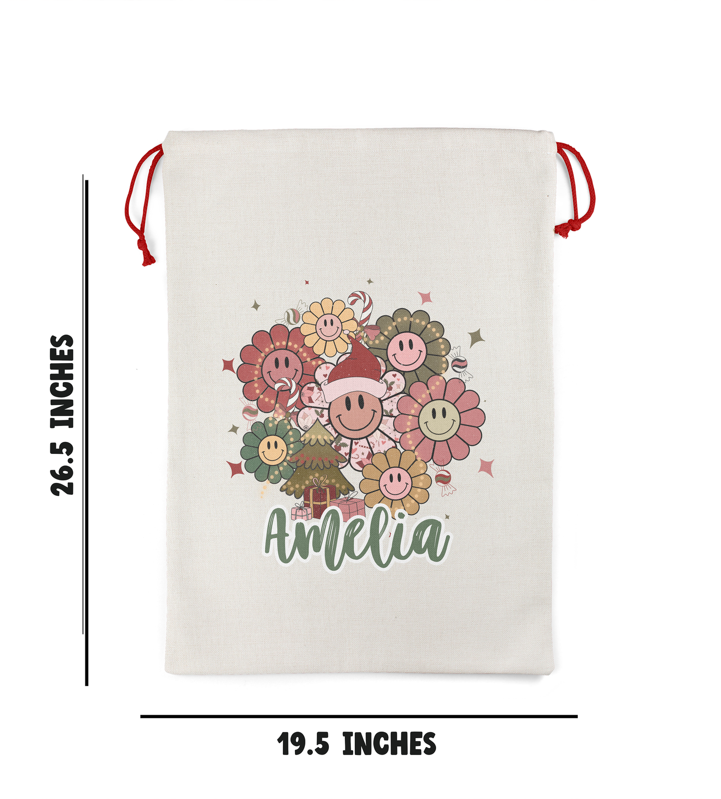 Jumbo Drawstring Santa Sacks Personalized Christmas Gift Bag