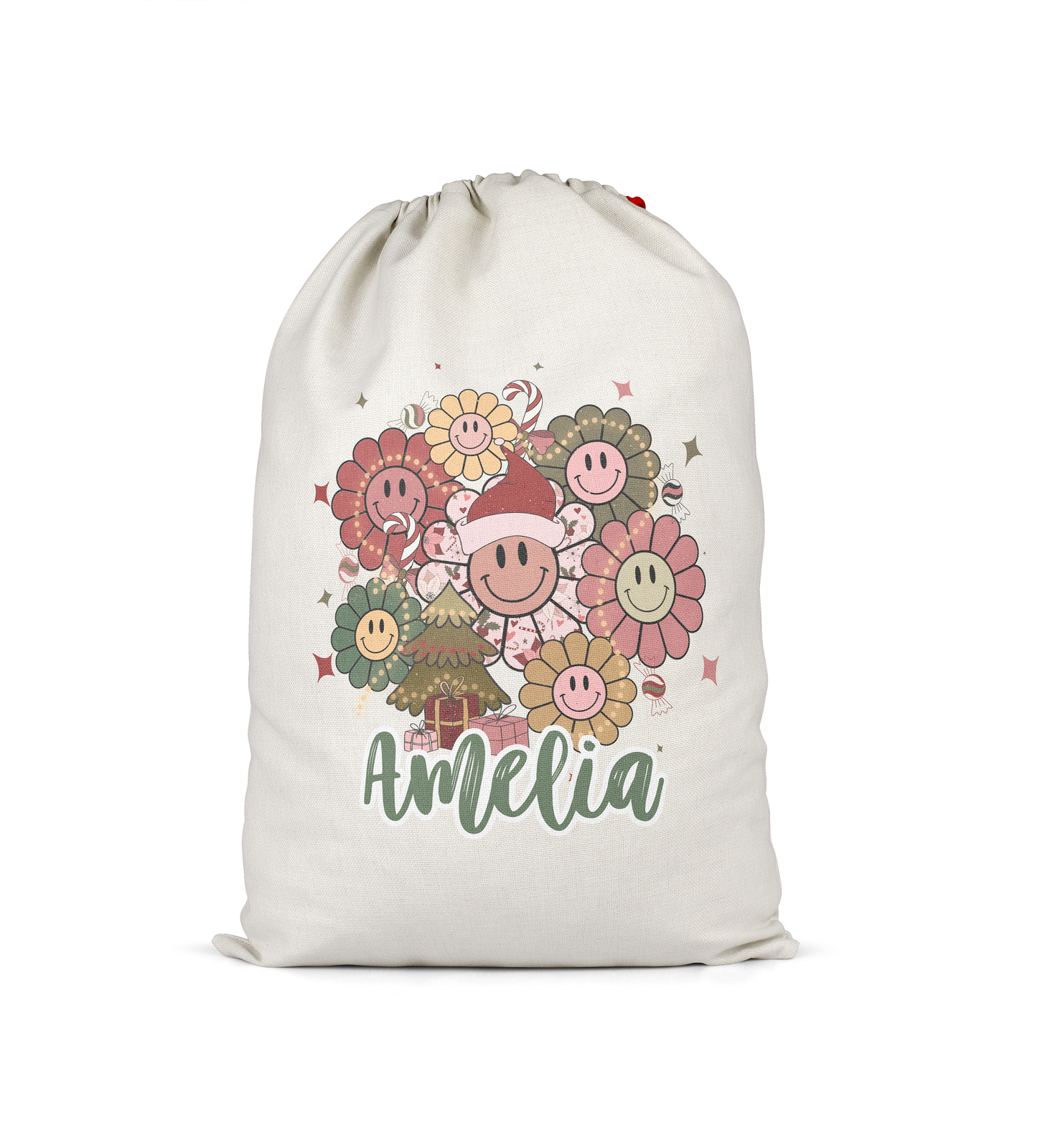 Jumbo Drawstring Santa Sacks Personalized Christmas Gift Bag