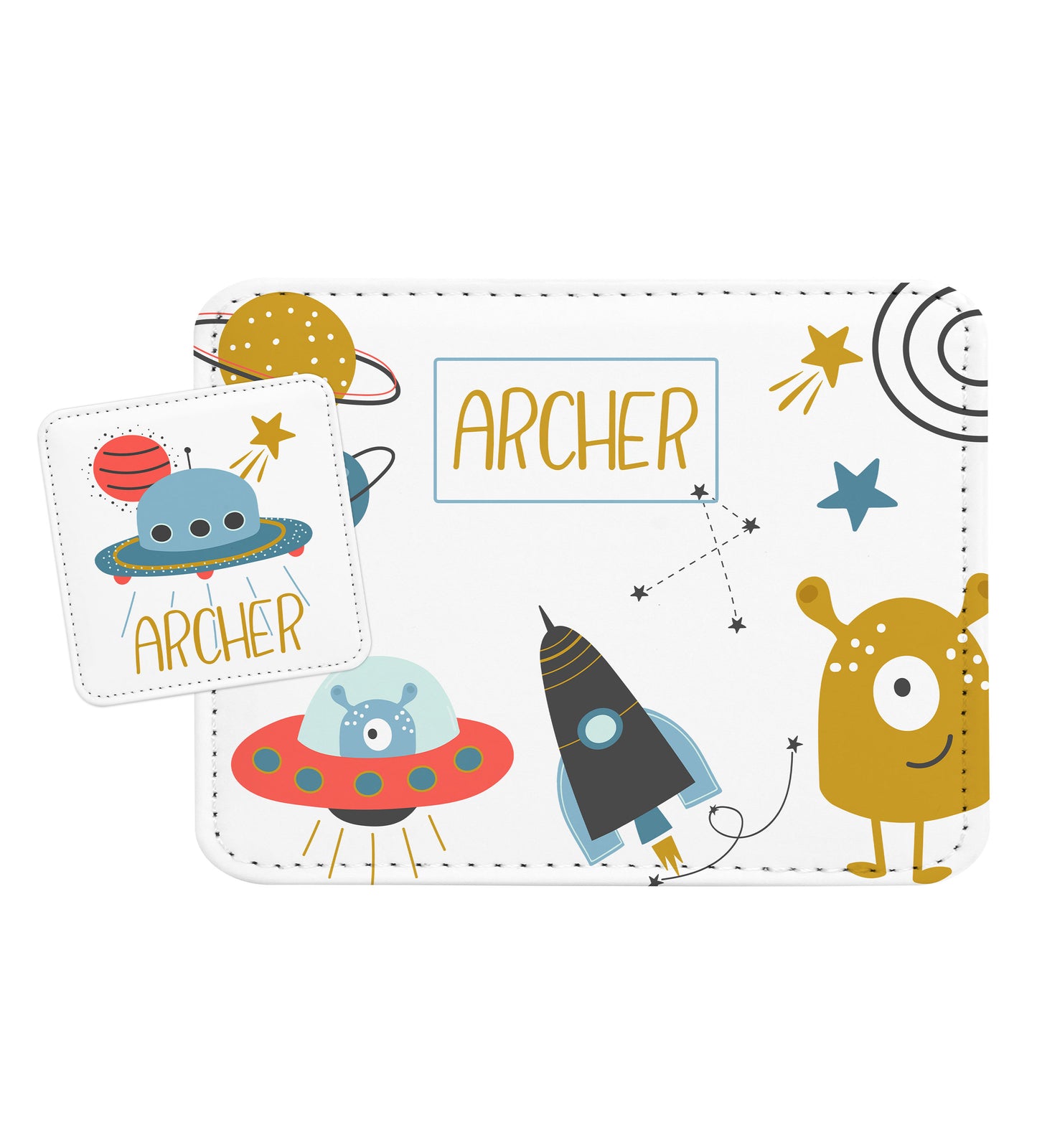Space Themed Personalized Placemat Coaster Set
