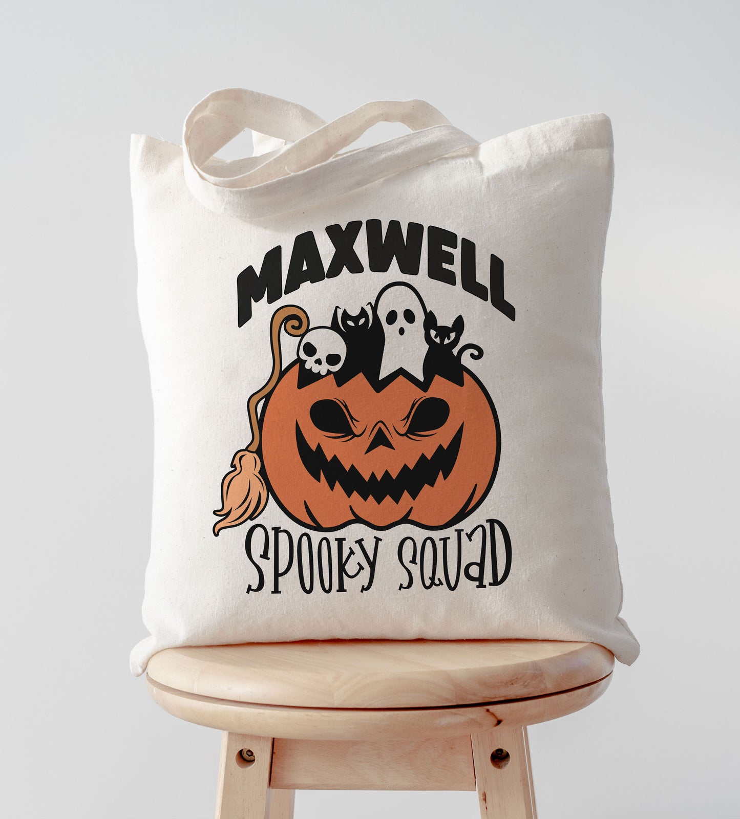 Spooky Squad Custom Name Halloween Trick or Treat Bag
